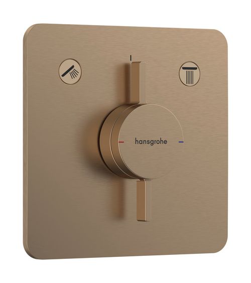 Hansgrohe-HG-DuoTurn-Q-Mischer-Unterputz-fuer-2-Verbraucher-Brushed-Bronze-75414140 gallery number 1